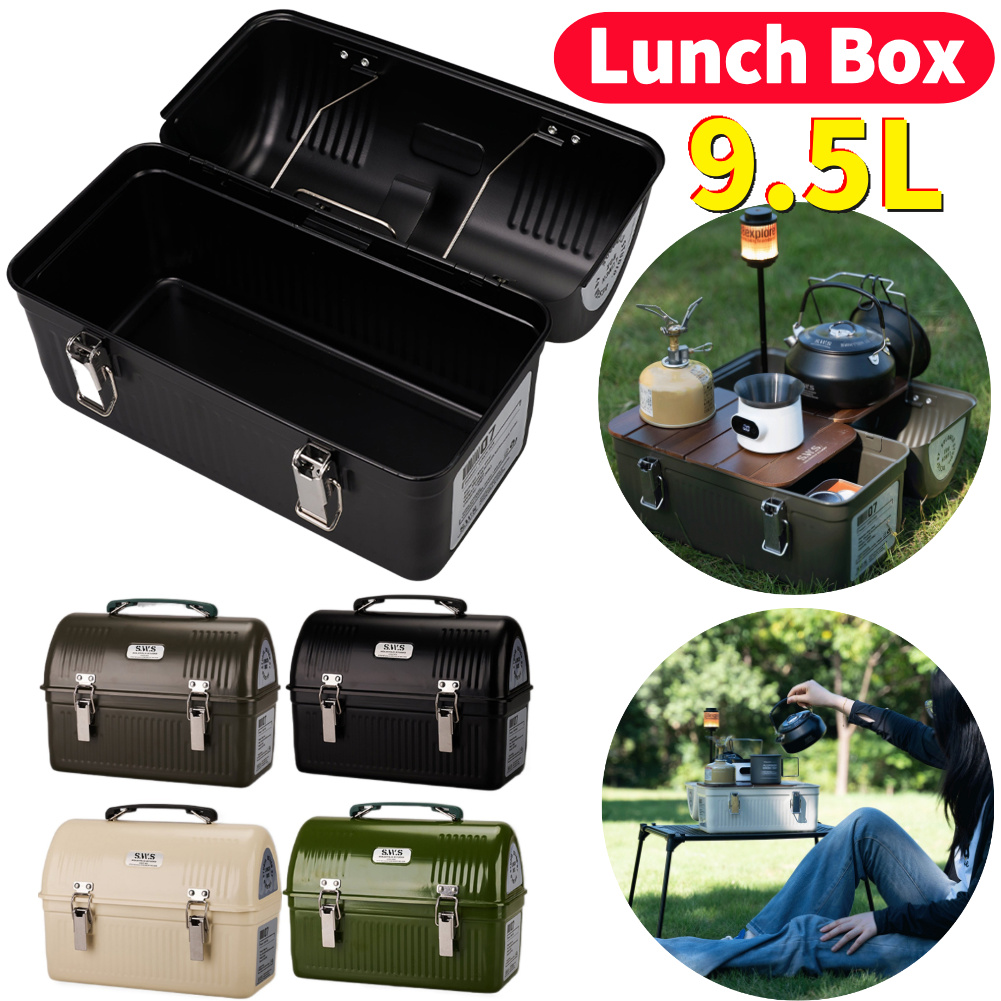 Outdoor Camping Store - Fiambrera de Metal Vintage de 9,5