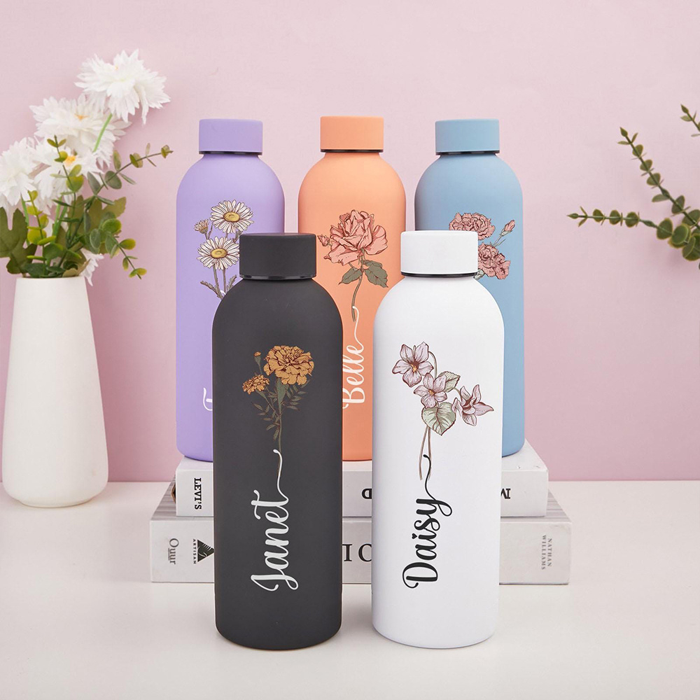 Outdoor Camping Items - Botella de Agua Floral Personalizada, Botella