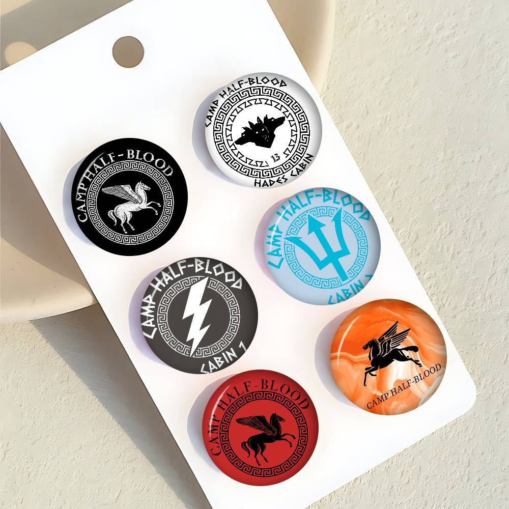 Outdoor Camping Logo - Pins Creativos Divertidos Redondos con Broche
