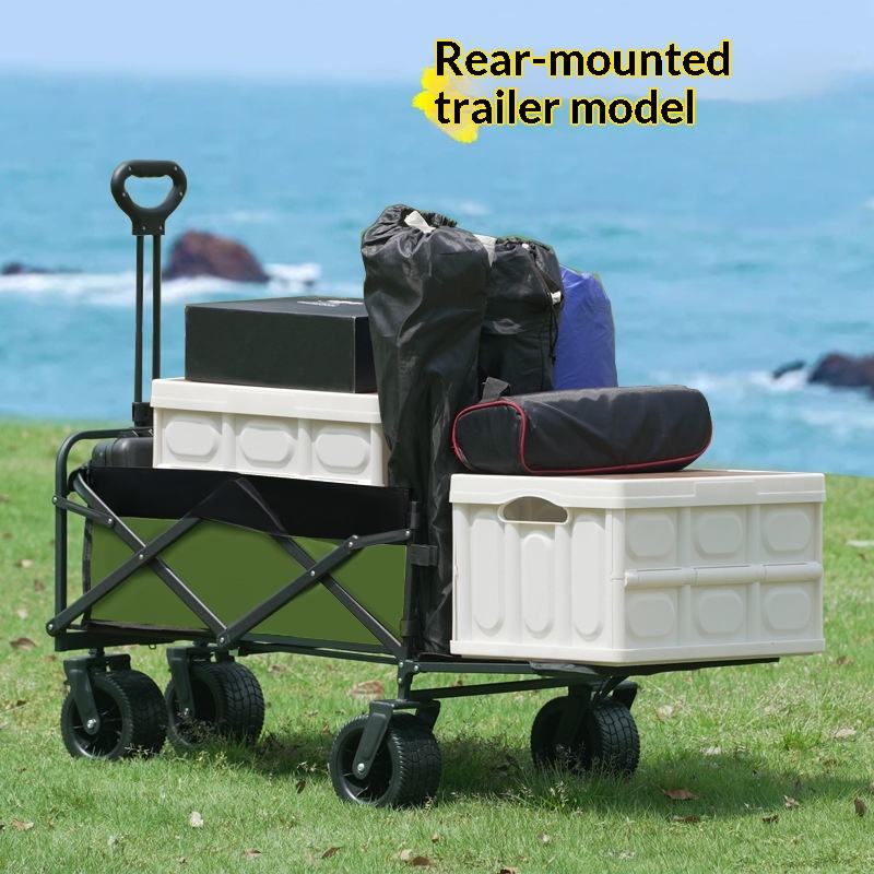 Outdoor Camping Table With Storage - Carrito de Plataforma Plegable de Cuatro