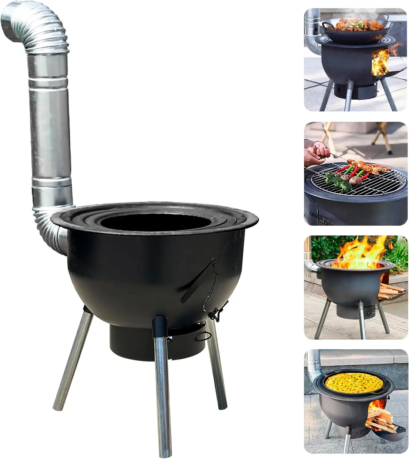 Outdoor Camping Wood Burning Stove - Estufa de leña multifunción con rejilla