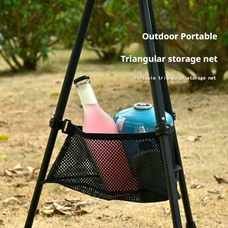 Outdoor Camping Table With Storage - Red de Almacenamiento Triangular Portátil para