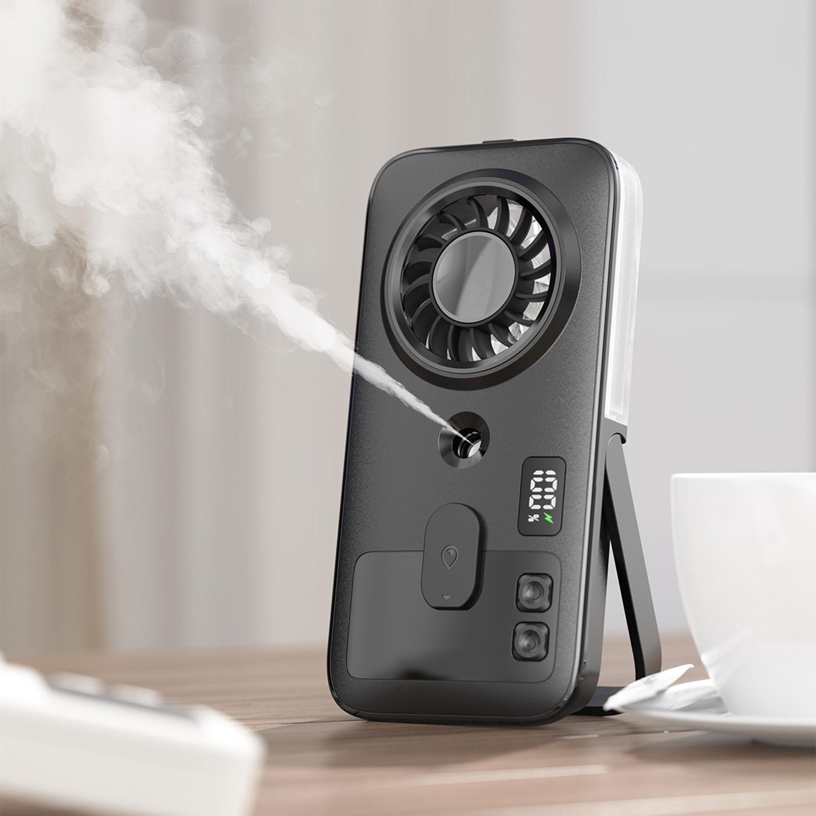 Outdoor Camping Misting Fan - Ventilador con Pulverizador, Pantalla Digital, Funciona