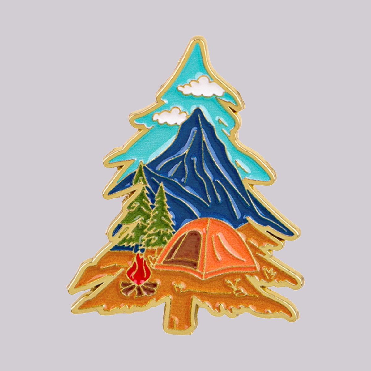 Outdoor Camping Logo - Pin de esmalte para camping, broche