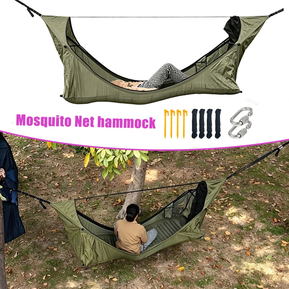 Outdoor Camping Mosquito Net - Hamaca Plana con Mosquitera, Toldo de