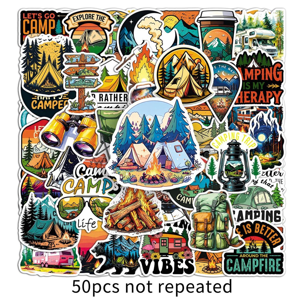 Outdoor Camping Store - 50 Hojas de Adhesivos Impermeables para