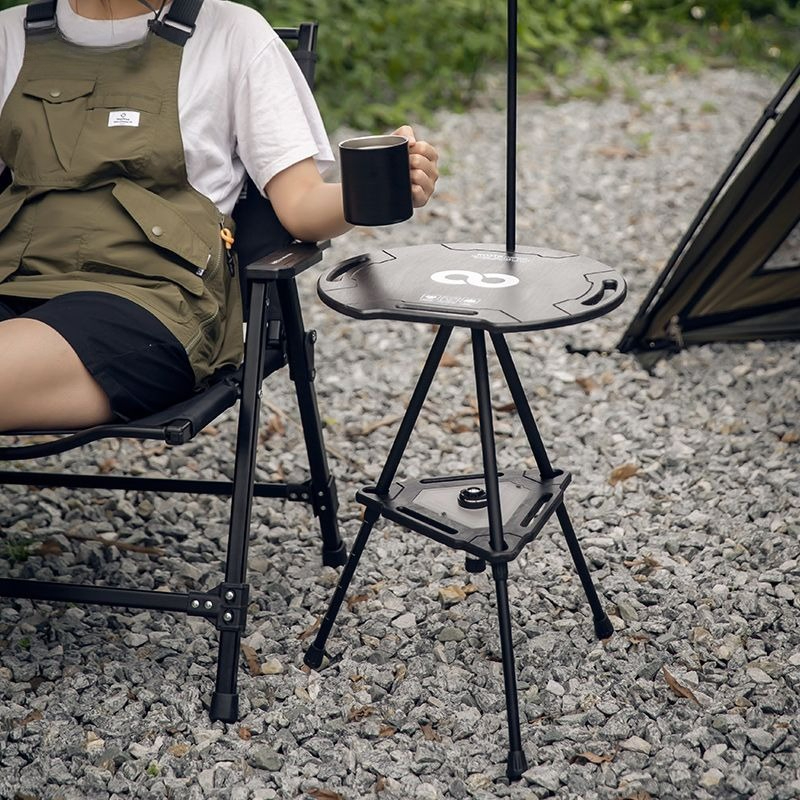 Outdoor Camping Table With Storage - Estante de almacenamiento para acampar al