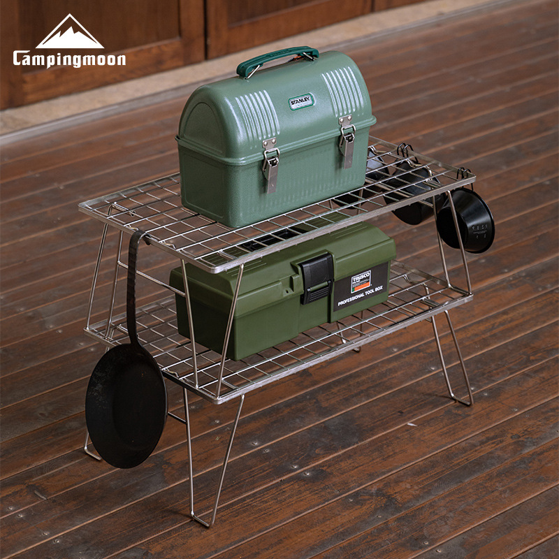 Outdoor Camping Table With Storage - Mesa de Almacenamiento Ligera de Acero