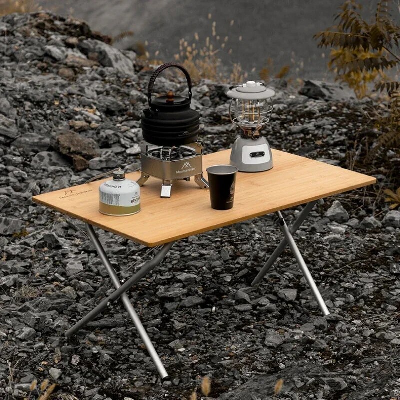 Outdoor Camping Table With Storage - MOUNTAINHIKER Mesa plegable de bambú 2/3