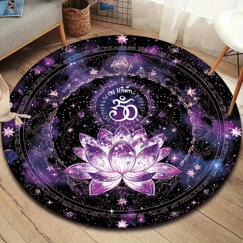 Outdoor Camping Games For Adults - Alfombra redonda con patrón de flor