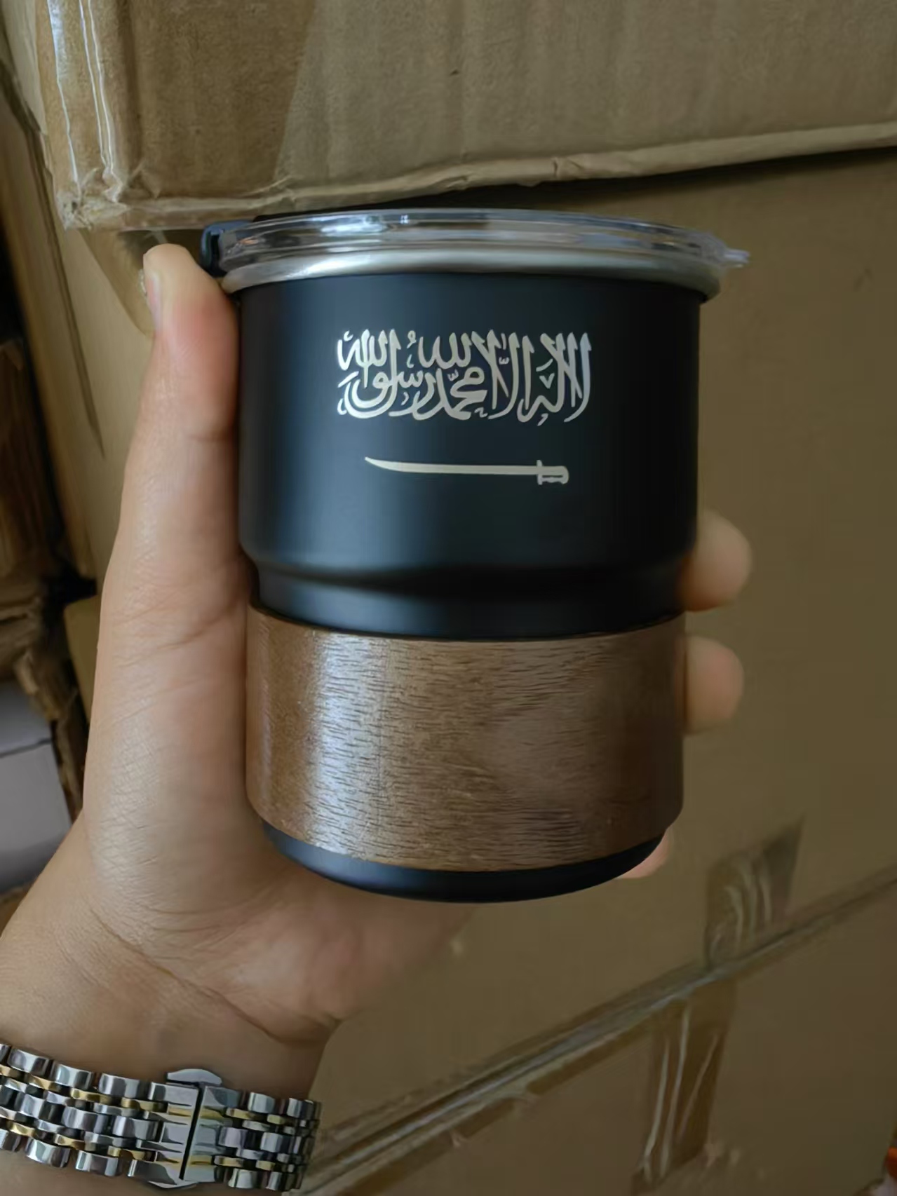 Taza de acero inoxidable con l - Outdoor Camping Items reseña y precio