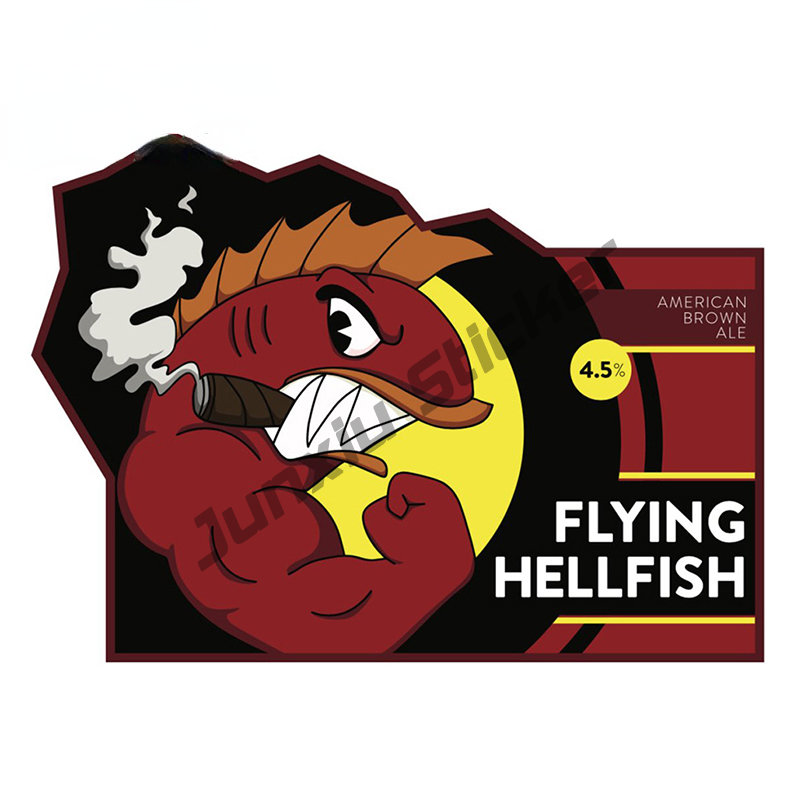 Hellfish-pegatina de vinilo pa - Outdoor Camping Logo reseña y precio