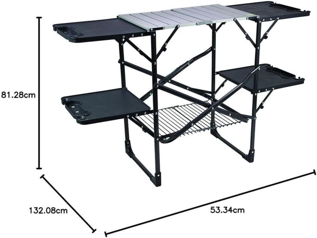 Mesa de cocina portátil plegab - Outdoor Camping Table With Storage reseña y precio