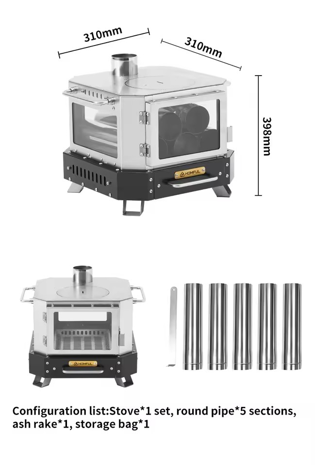 Estufa de Leña Portátil HOMFUL - Outdoor Camping Wood Burning Stove reseña y precio