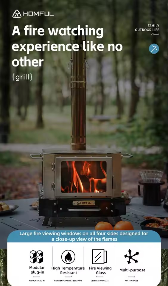 Estufa de Leña Portátil HOMFUL - Outdoor Camping Wood Burning Stove reseña y precio