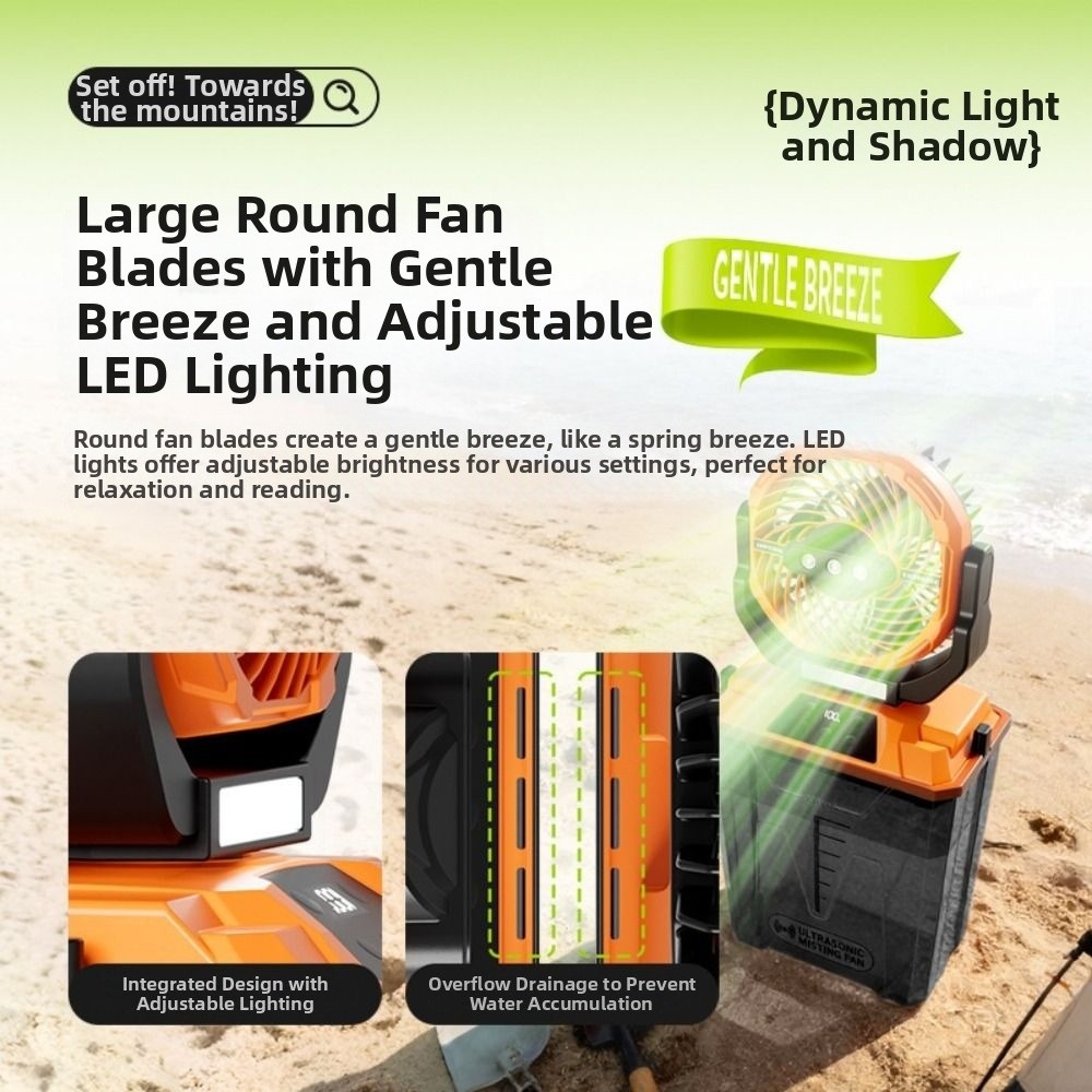 Ventilador de camping con tanq - Outdoor Camping Misting Fan reseña y precio