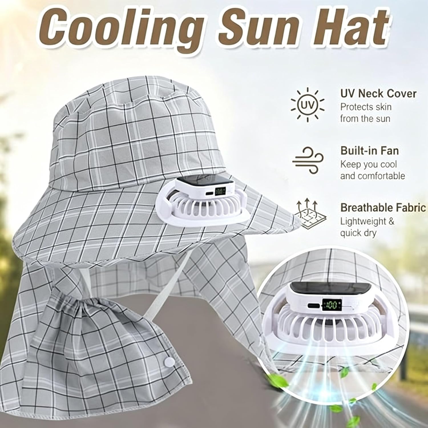 1PC Sombrero con Ventilador de - Outdoor Camping Fan reseña y precio