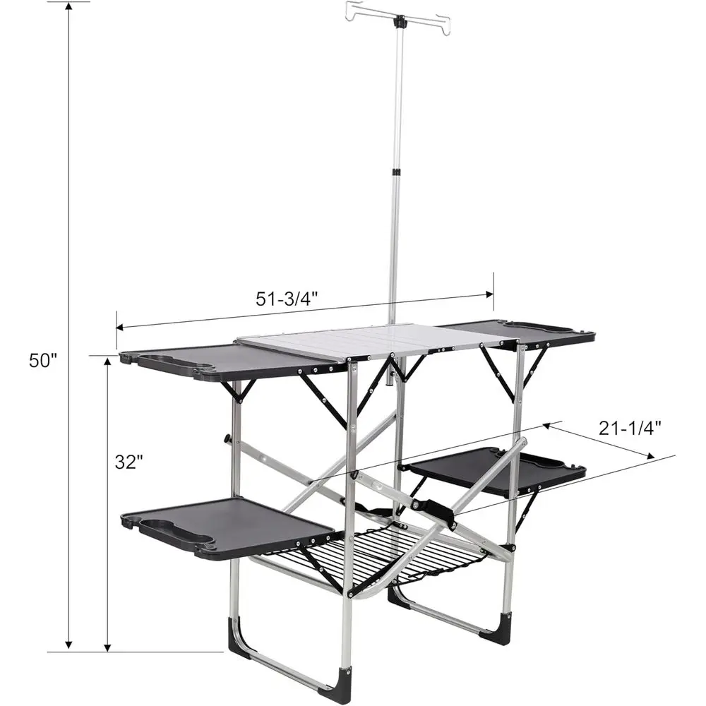 Mesa de Cocina Portátil para E - Outdoor Camping Table With Storage reseña y precio