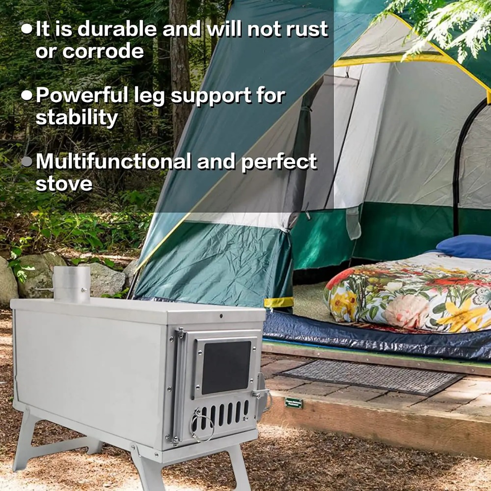 Calentador para exteriores, es - Outdoor Camping Wood Burning Stove reseña y precio
