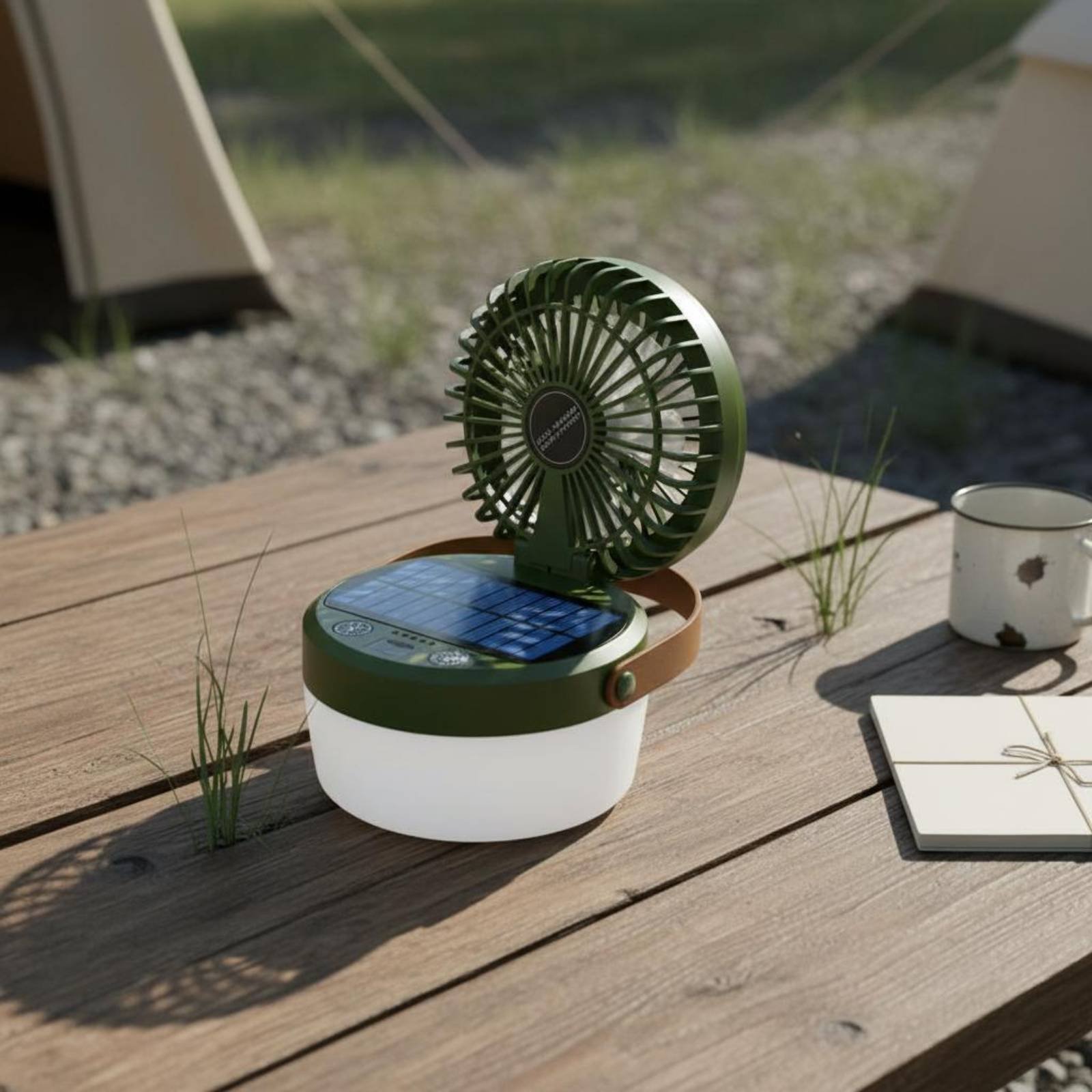 Linterna de Camping Solar con  - Outdoor Camping Fan reseña y precio