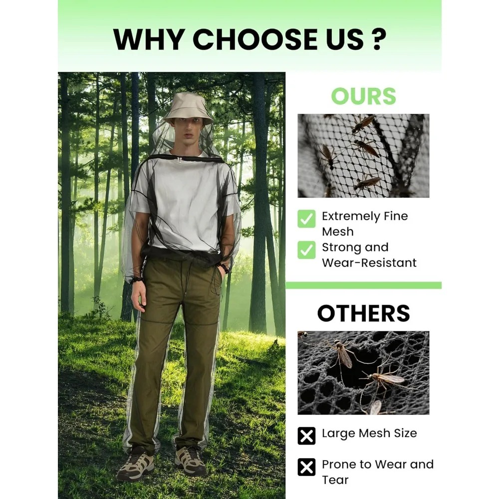 Traje de protección contra mos - Outdoor Camping Mosquito Net reseña y precio