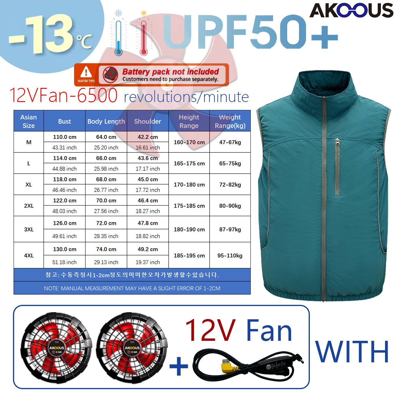 Chaleco Refrigerante USB 12V 5 - Outdoor Camping Air Conditioner reseña y precio