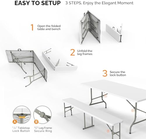 Conjunto de Mesa de Picnic con - Camping Outdoor Or Indoor reseña y precio