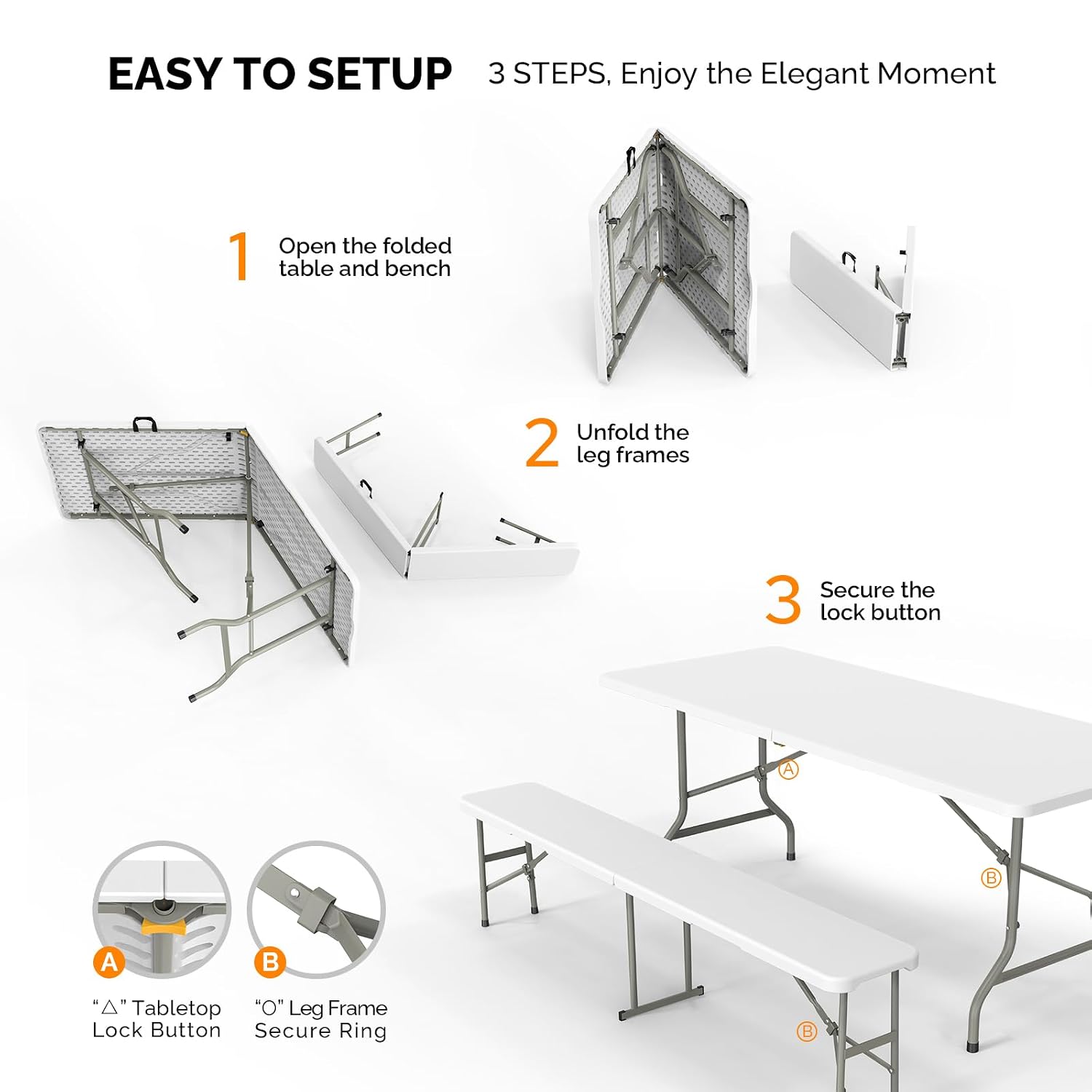 Conjunto de Mesa de Picnic con - Camping Outdoor Or Indoor reseña y precio