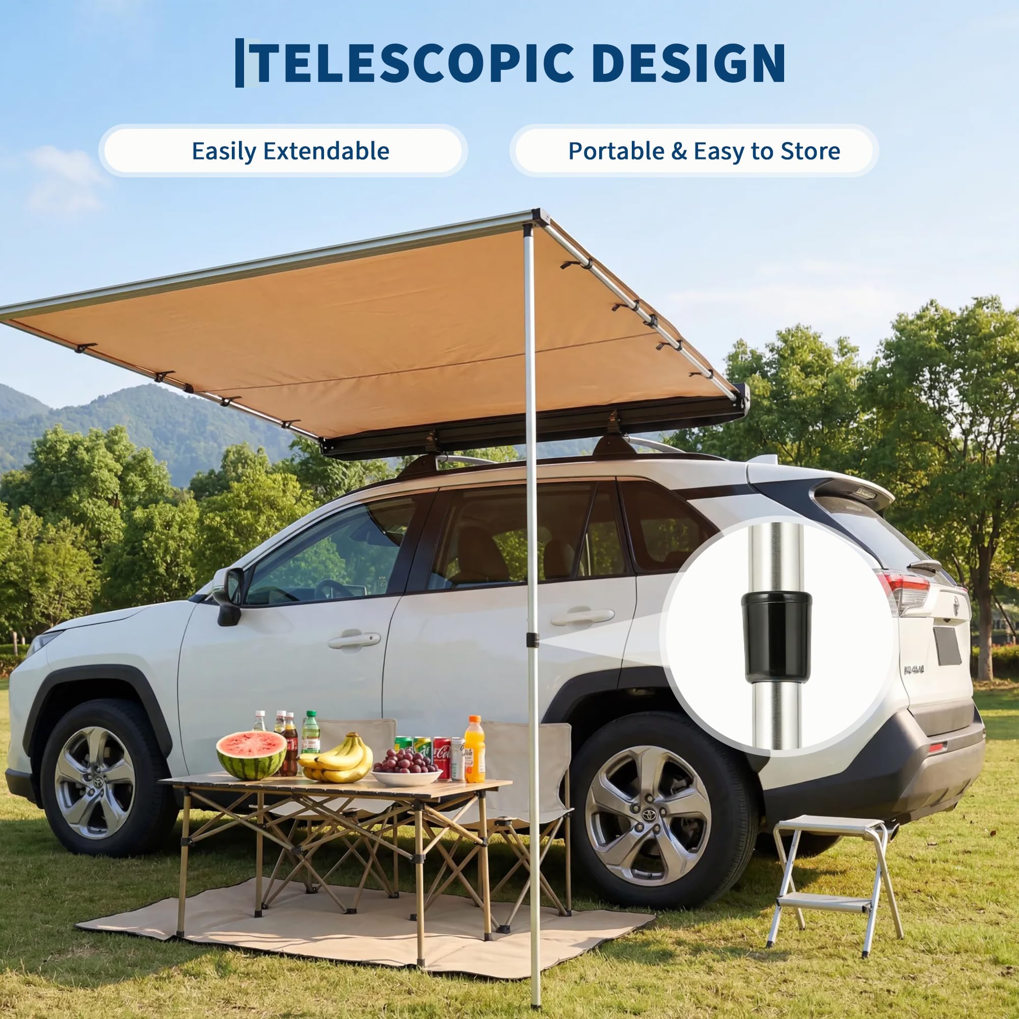 Toldo Retráctil para Techo de  - Outdoor Camping Awning reseña y precio