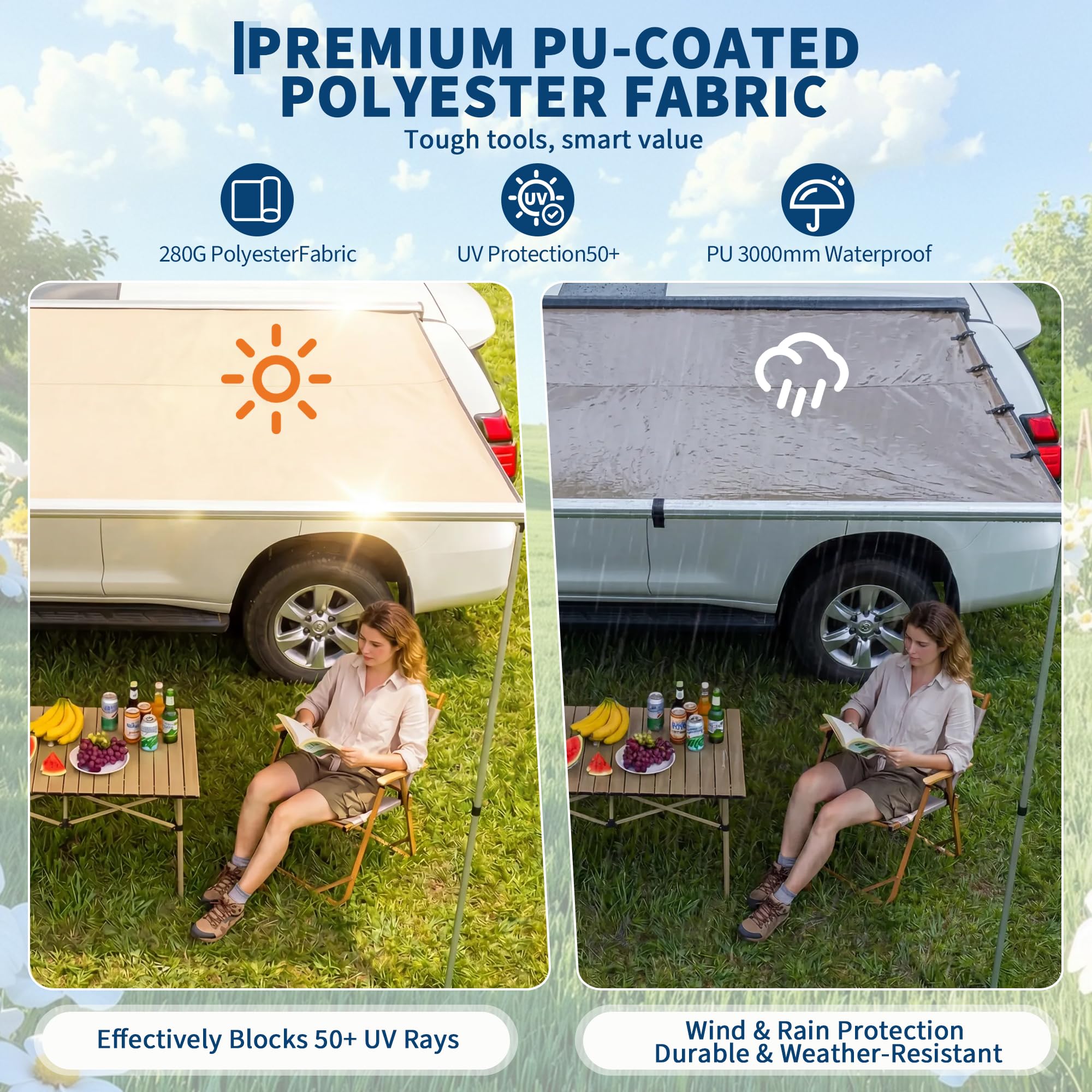 Toldo Retráctil para Techo de  - Outdoor Camping Awning reseña y precio