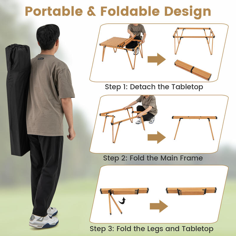 Mesa de Picnic Plegable Indivi - Outdoor Camping Table With Storage reseña y precio